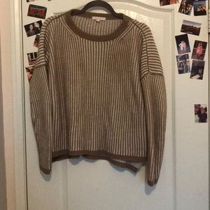 Brown and white striped sweater